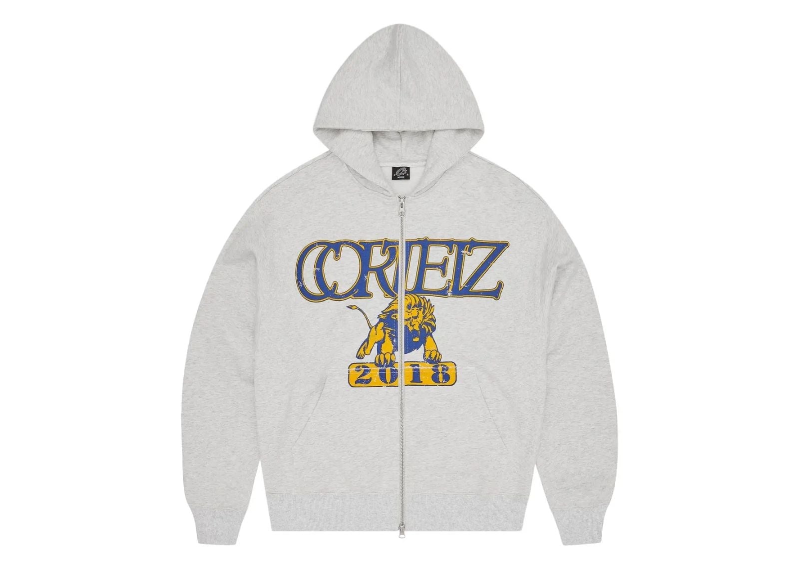 corteiz lion boxy zip hoodie light heather 1
