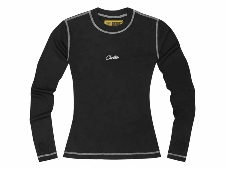 corteiz mesh long sleeve black w 1