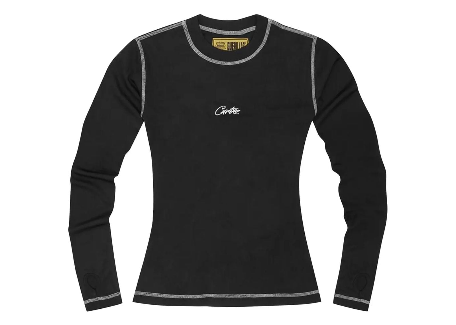 corteiz mesh long sleeve black w 1