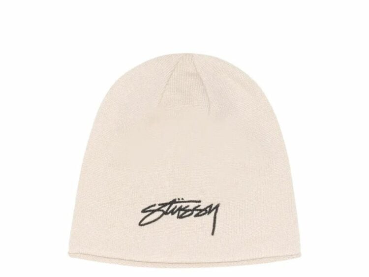 stussy chain stitch rolled edge skullcap bone 1