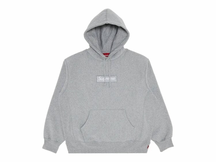 supreme box logo hooded sweatshirt sweatshirt fw24 heather grey 1