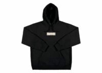 supreme burberry box logo hooded sweatshirt black 1