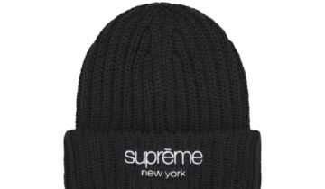 Supreme Chunky Rib Classic Logo Beanie Black
