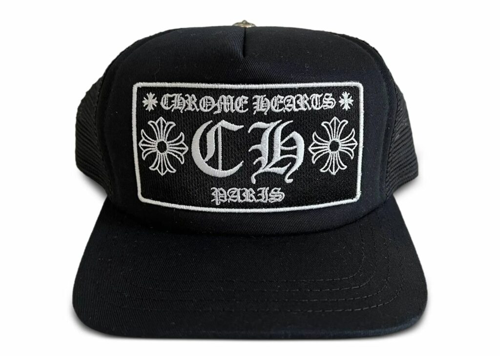 ⭐︎CHROME HEARTS (クロムハーツ) TRUCKER CAP Chrome Hearts CH Paris Trucker Hat Black - CHR-HEAR-CH-PAR-TR-BLK