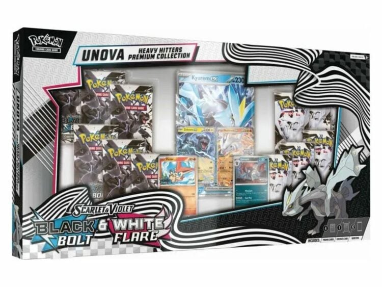 2025 pokemon scarlet violet black bolt white flare unova heavy hitters premium collection costco exclusive 1 1