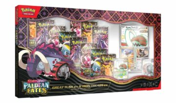 2025 Pokémon Scarlet & Violet Paldean Fates Great Tusk ex & Iron Treads ex Premium Collection Box