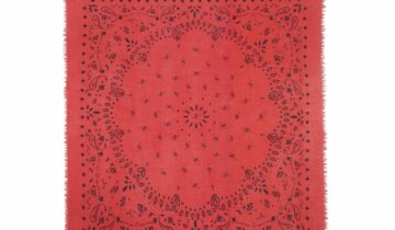 Kujten Extra Large Cashmere Bandana Effy Coral Red