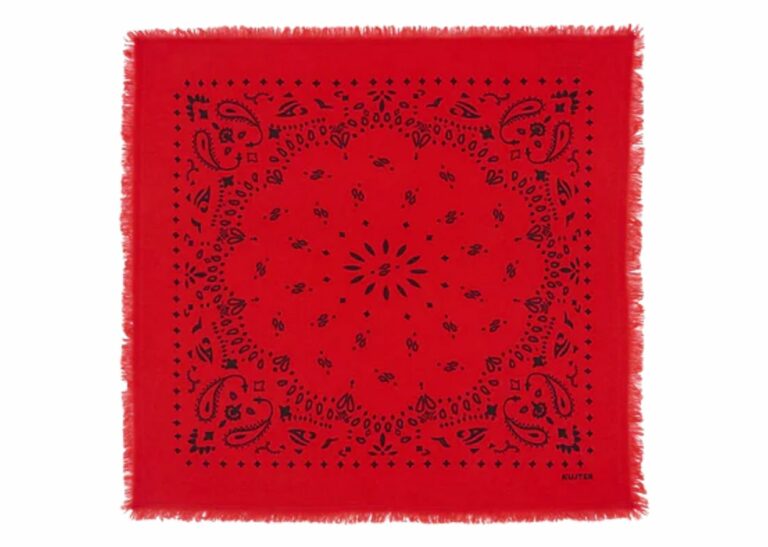 Kujten Small Cashmere Bandana Hachi Coral Red