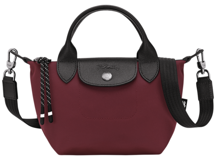 longchamp le pliage energy xs handbag burgundy