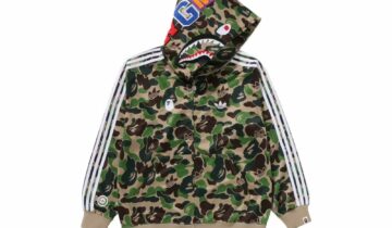 adidas x BAPE Relaxed Fit Track Camo Shark Full Zip Hoodie Green
