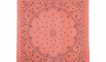 Kujten Extra Large Cashmere Bandana Neon Coral