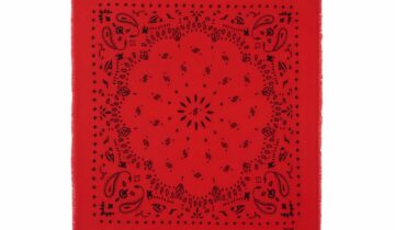 Kujten Large Cashmere Bandana Hachiko Rouge Corail