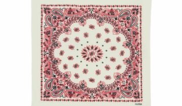 Kujten Small Cashmere Bandana Hachi Western Coral Red