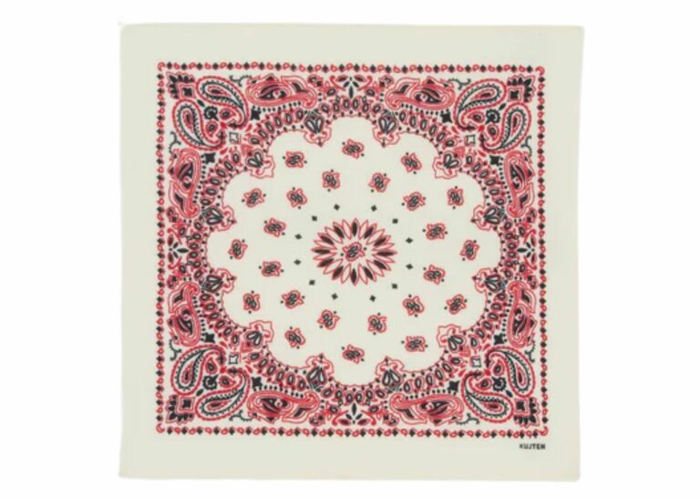 Kujten Small Cashmere Bandana Hachi Western Coral Red