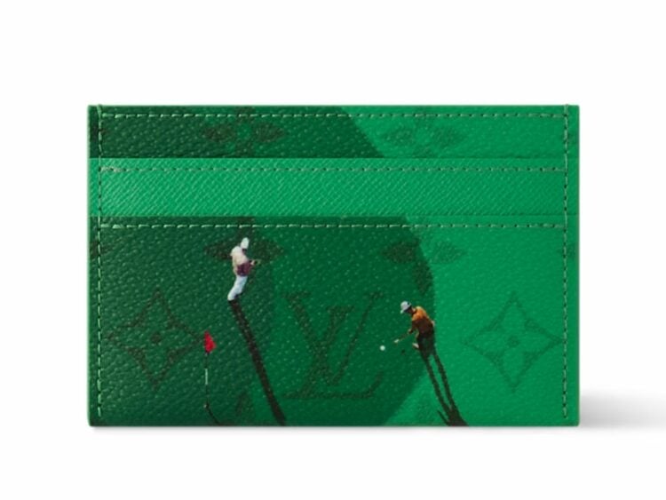 louis vuitton double card case green 1 1