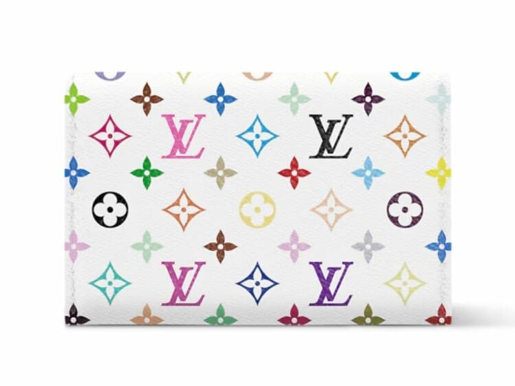 louis vuitton x takashi murakami slim card holder multicolor white 1 1