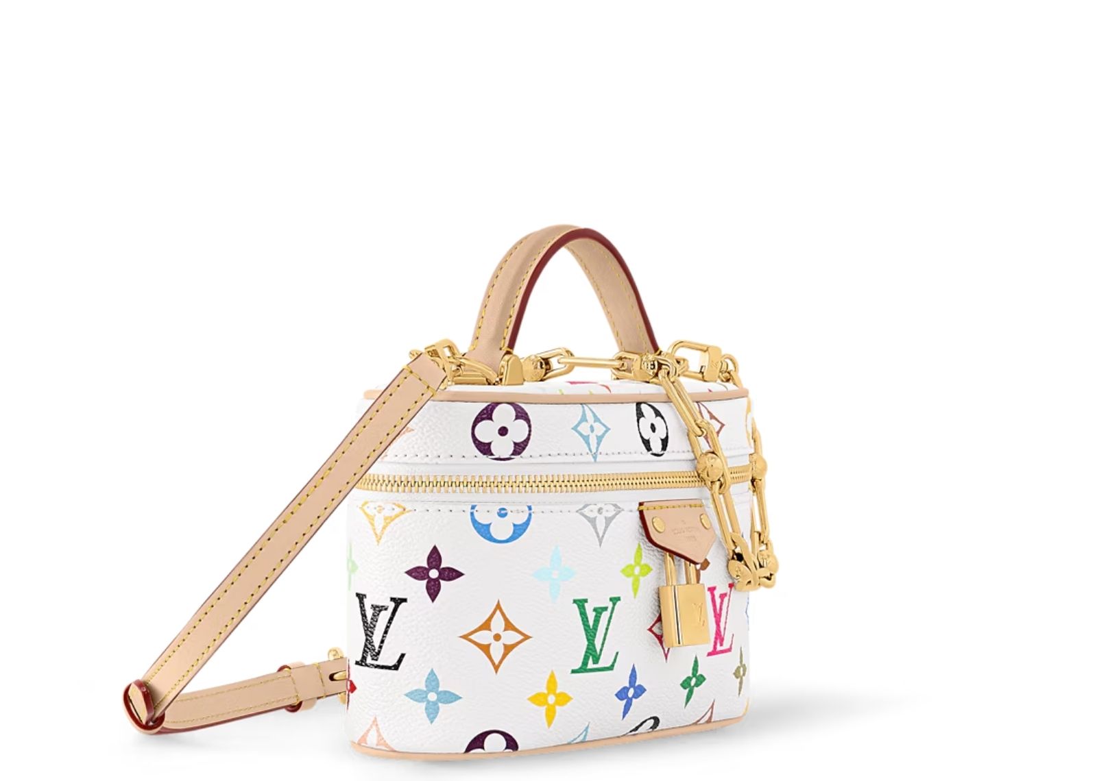 louis vuitton x takashi murakami vanity chain pouch white multicolored 2 1