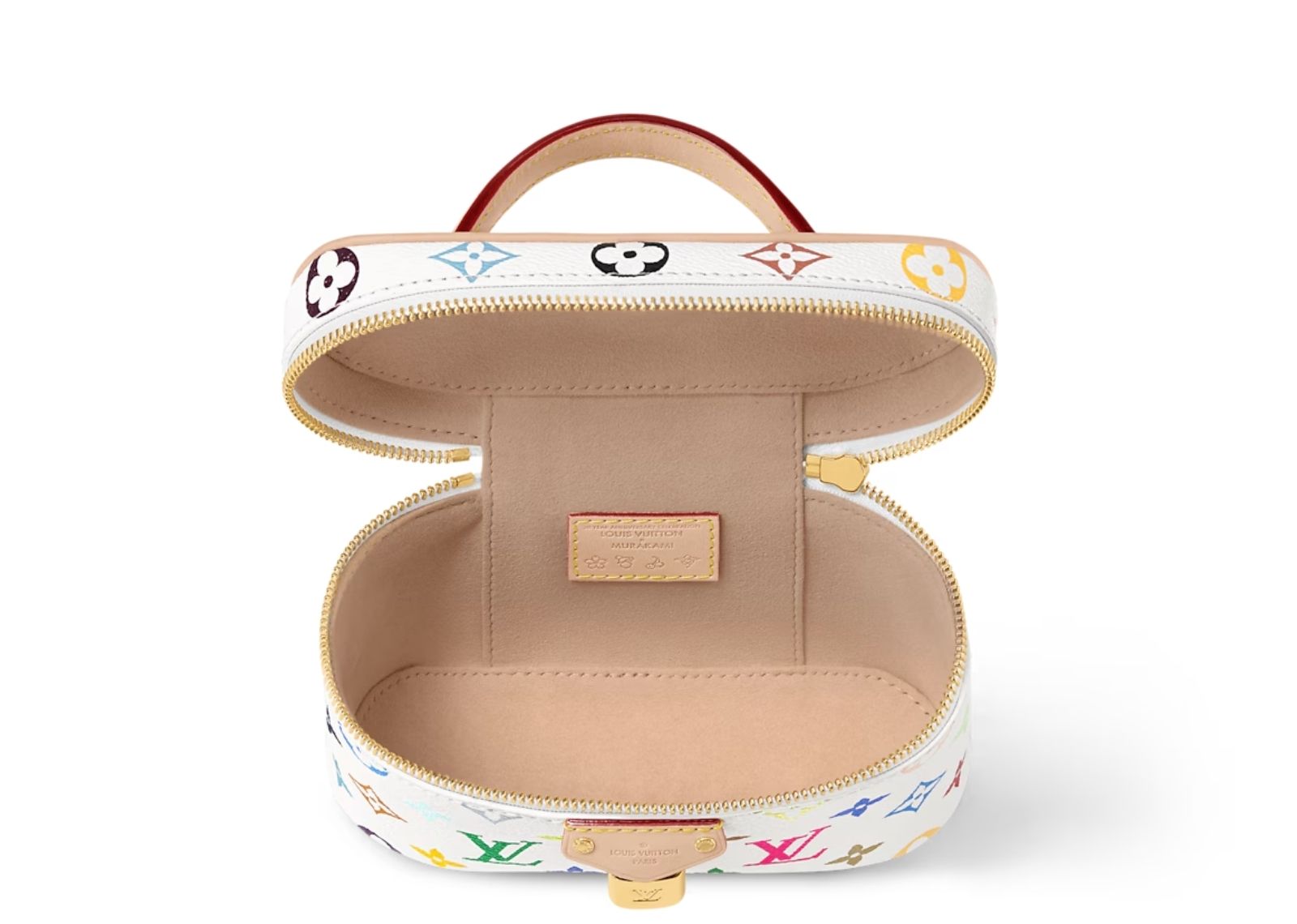 louis vuitton x takashi murakami vanity chain pouch white multicolored 3 1