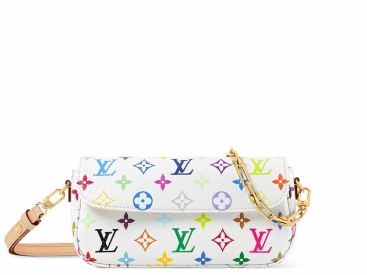 louis vuitton x takashi murakami wallet on chain ivy multicolor white 1 1