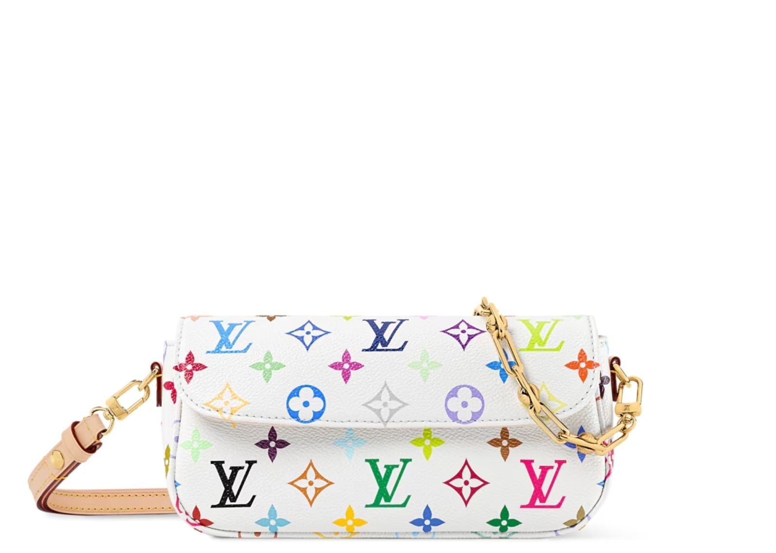 louis vuitton x takashi murakami wallet on chain ivy multicolor white 1 1