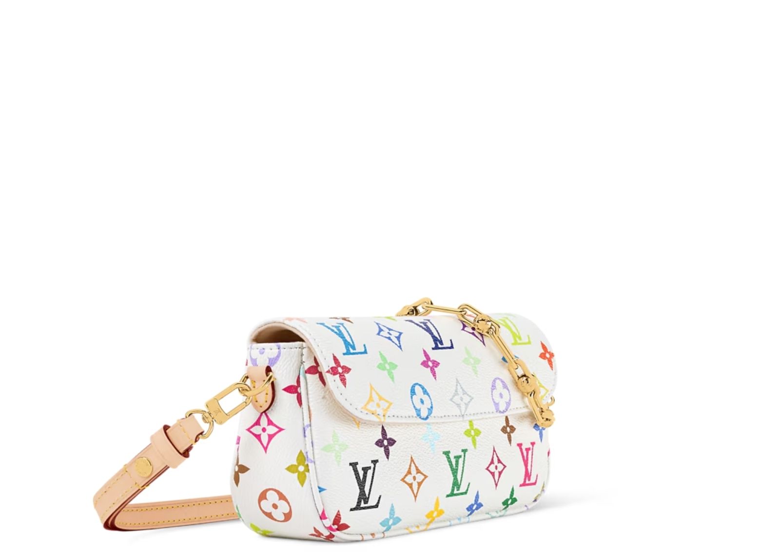 louis vuitton x takashi murakami wallet on chain ivy multicolor white 2 1