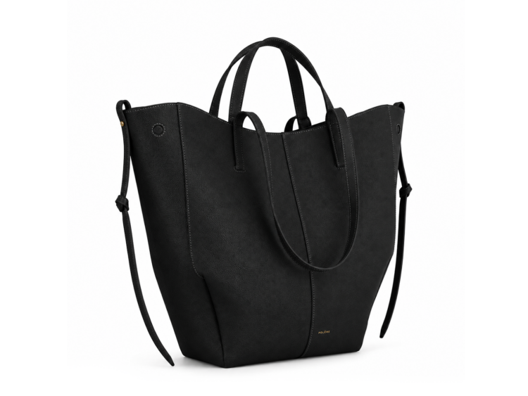 Polène Cyme Tote Edition Textured Black