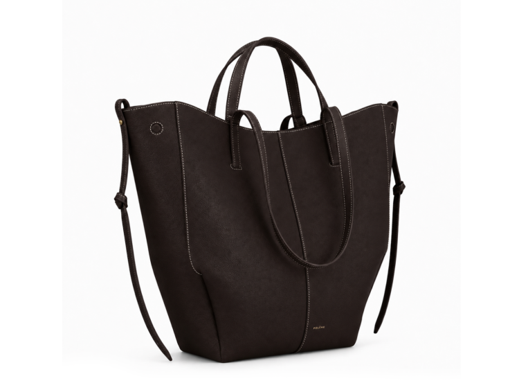 Polène Cyme Tote Edition Textured Ebony