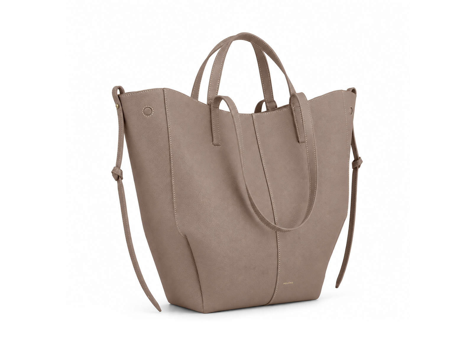 Polène Cyme Tote Edition Textured Taupe