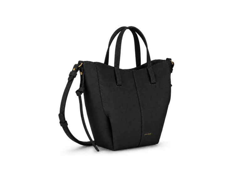 Polène Cyme Tote Nano Edition Textured Black