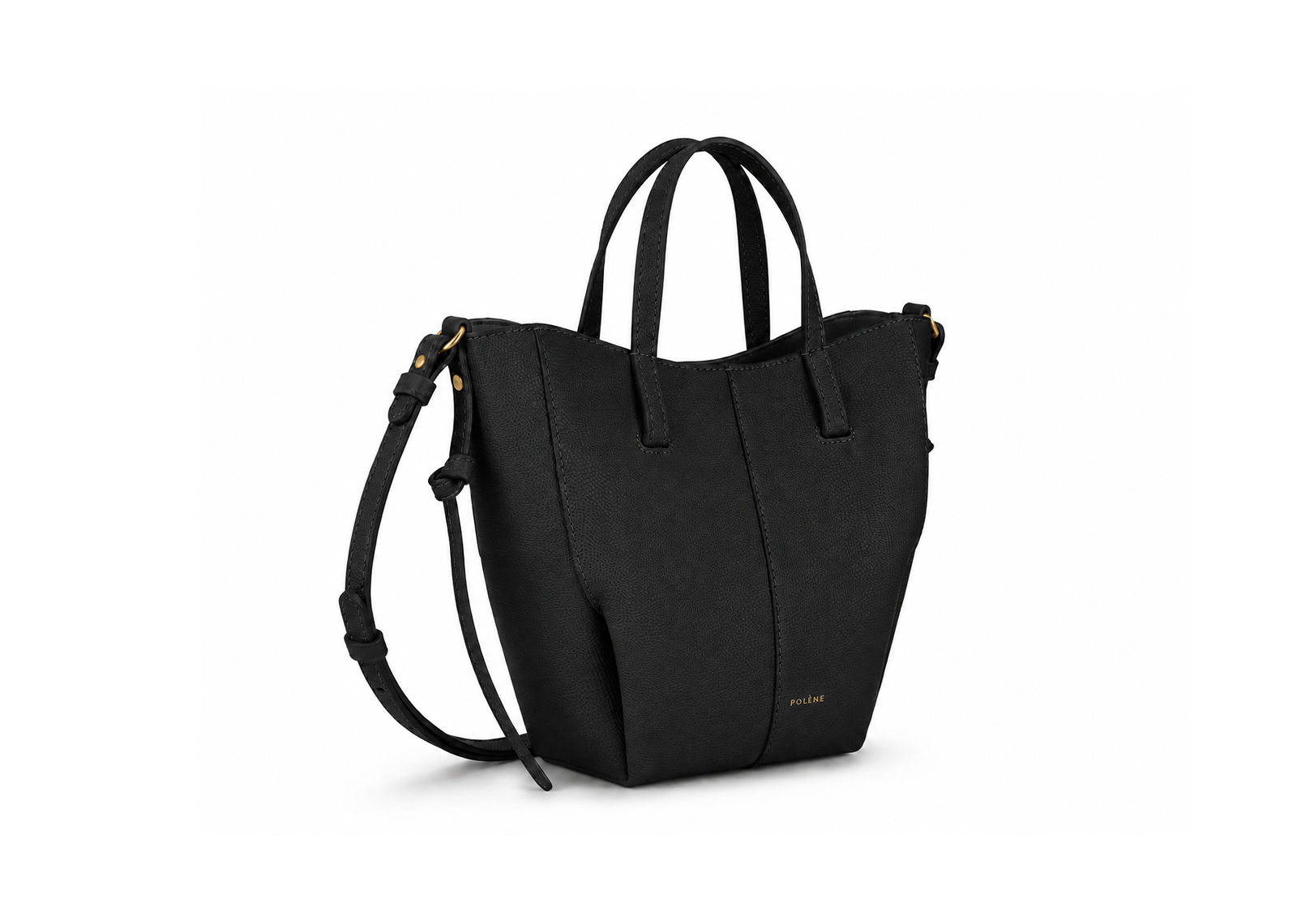 Polène Cyme Tote Nano Edition Textured Black