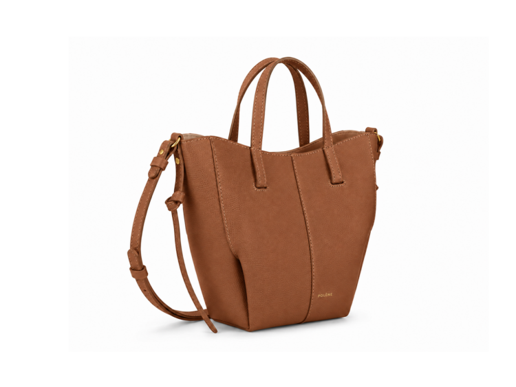 Polène Cyme Tote Nano Edition Textured Camel