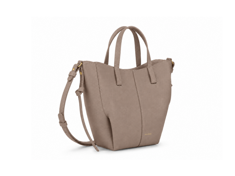 Polène Cyme Tote Nano Edition Textured Taupe
