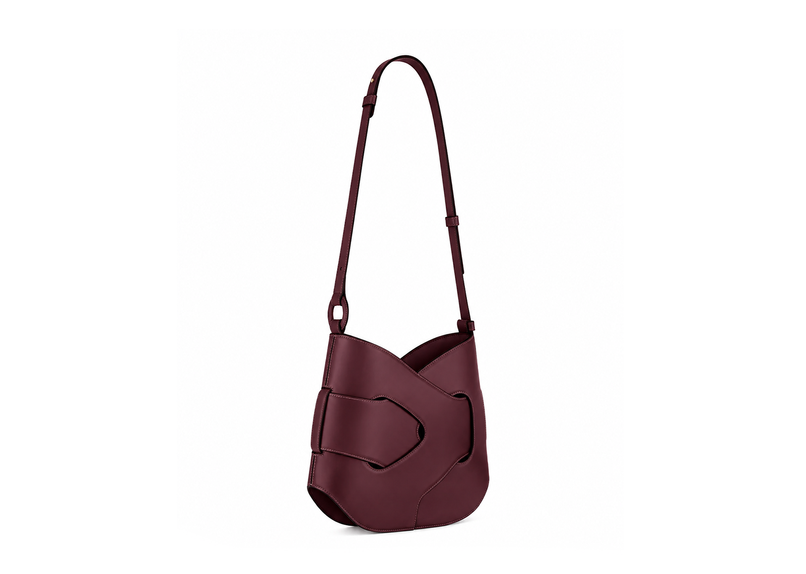 Polène Nodde Hobo Edition Smooth Black Cherry