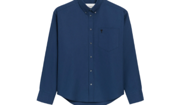 Ami Paris Ami De Coeur Boxy Embroidered Shirt Blue