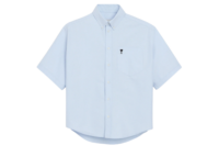 ami paris ami de coeur boxy embroidered shirt sky blue 1 1