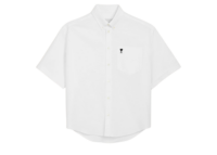 ami paris ami de coeur boxy embroidered shirt white 1 1