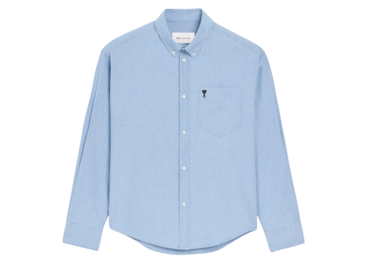 ami paris ami de coeur boxy shirt blue 1 1