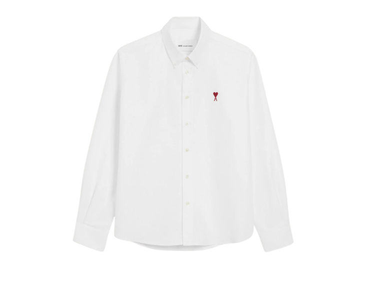 ami paris ami de coeur button down shirt white 1 1