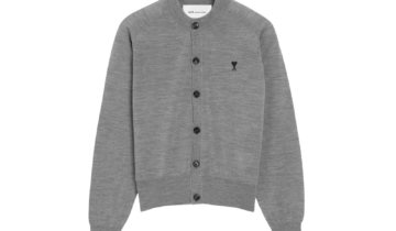 Ami Paris Ami De Coeur Crewneck Cardigan Grey