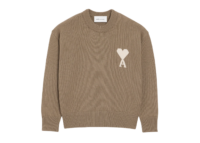 Ami Paris Ami De Coeur Crewneck Sweater Beige