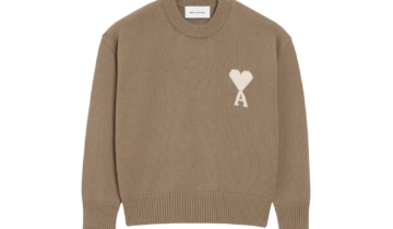Ami Paris Ami De Coeur Crewneck Sweater Beige