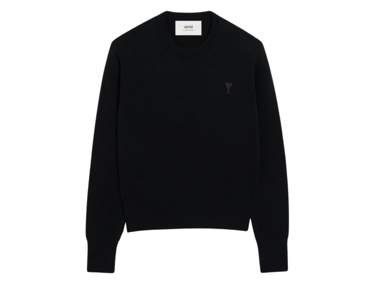ami paris ami de coeur crewneck sweater black 1 1