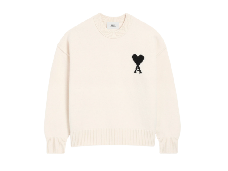 ami paris ami de coeur crewneck sweater white 1 1