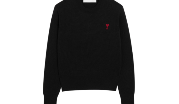 Ami Paris Ami De Coeur Crewneck Wool Sweater Black
