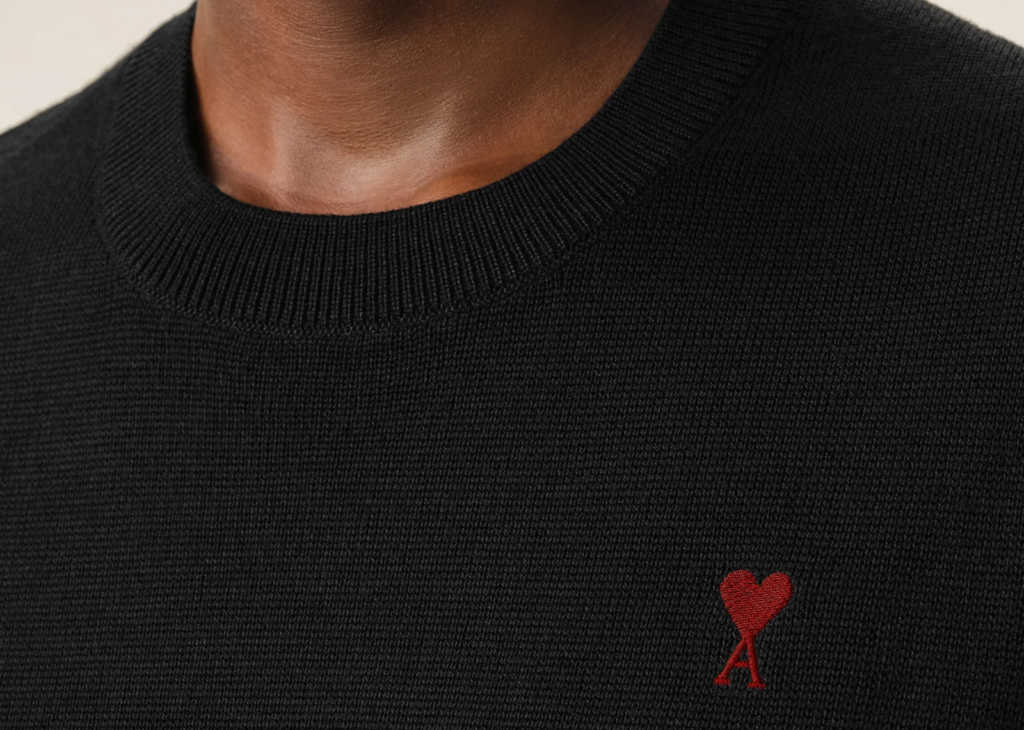 Ami Paris Ami De Coeur Crewneck Wool Sweater Black - FKS826