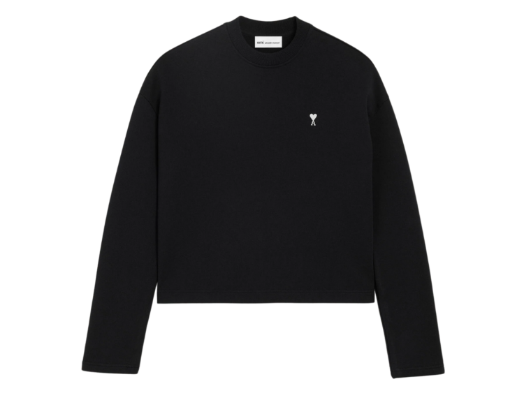 ami paris ami de coeur cropped sweatshirt black 1 1