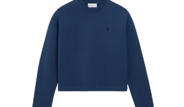 Ami Paris Ami De Coeur Cropped Sweatshirt Blue