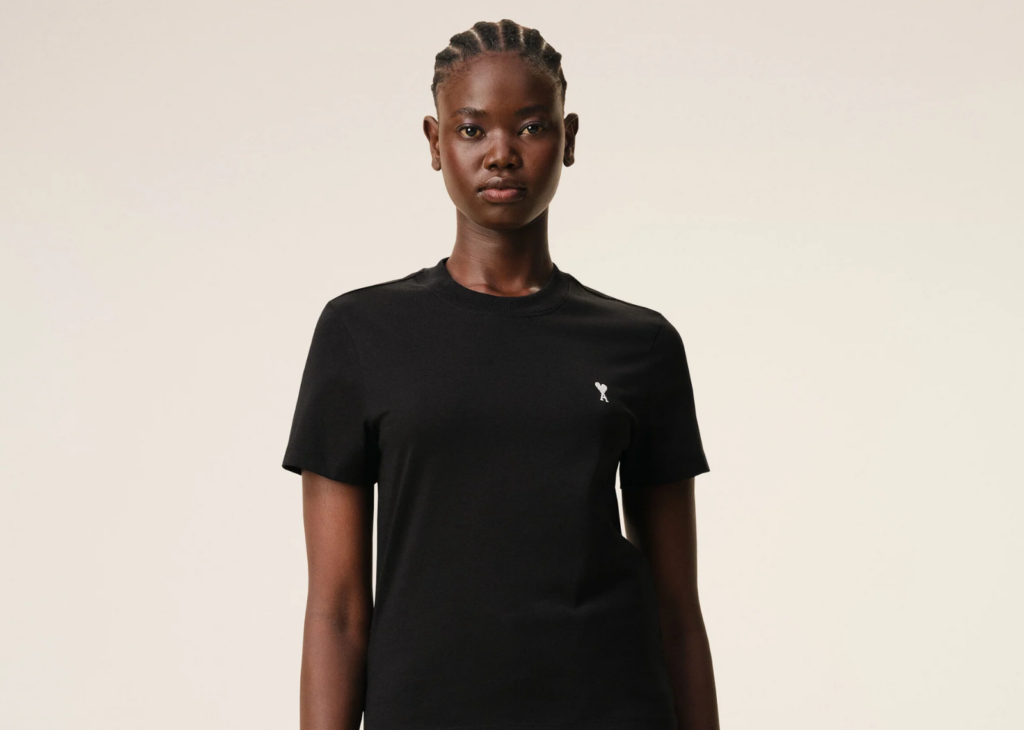 Ami Paris Ami De Coeur Cropped T-Shirt Black - FTS347.724.045