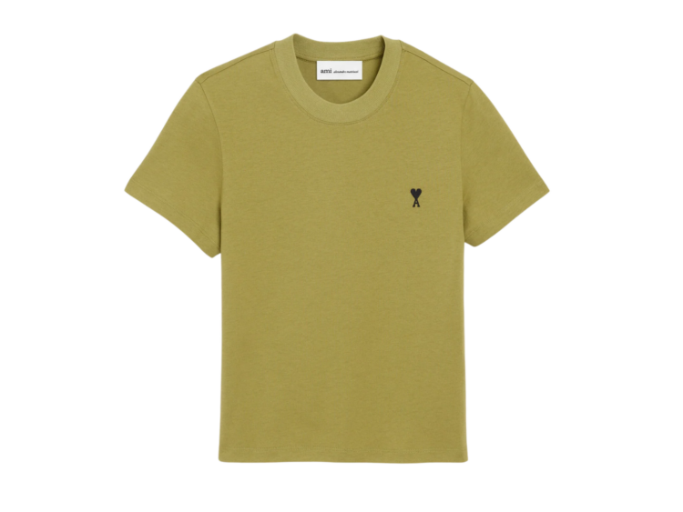 ami paris ami de coeur cropped t shirt green 1 1