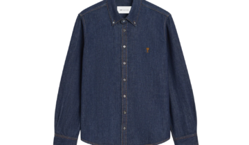 Ami Paris Ami De Coeur Denim Shirt Blue
